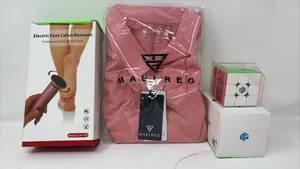 lot 102 image: Mixed Item Lot - Foot Care Device, Polo Shirt Xl , and Puzzle Cube
