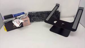 lot 106 image: Mixed items lot of 3 Computer Accessories Bundle with Laptop Stand and Hair Styling Brush&nbsp