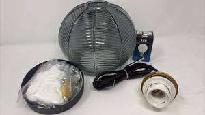 lot 107 image: Glass Globe Pendant Light Kit with LED Bulb&nbsp