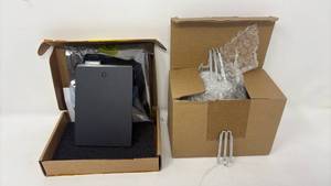 lot 117 image: Laptop battery with Chrome Display hinges to hang things up on