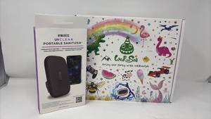 lot 119 image: Shark Themed Party Supplies Set with UV Sanitizer for iPhone