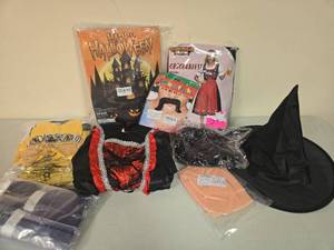 lot 130 image: Halloween Costume Bundle with Witch Hat and Oktoberfest Dress