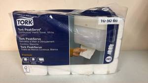 lot 152 image: Tork PeakServe Continuous Hand Towel Dispenser Refills White H5&nbsp