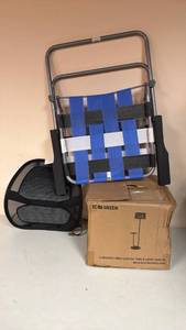 lot 168 image: Folding Beach Chair with Mesh Bag and Coffee Table Light&nbsp