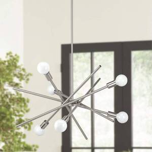 Astra Collection Six-Light Brushed Nickel Mid-Century Modern Chandelier Light