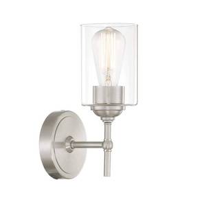 lot 59280 image: Ayelen 1-Light Brushed Nickel Indoor Wall Sconce  Modern Wall Light