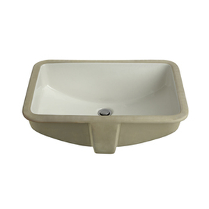 lot 59317 image: AquaSource White Undermount Rectangular Bathroom Sink with Overflow