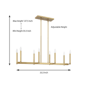 lot 59320 image: Acroma 8-light linear farmhouse chandelier