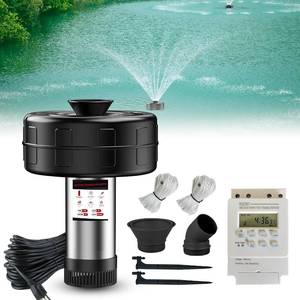 lot 121468 image: Retails for $159 Pond Fountain Aerator, 1HP 110V 15000 GPH Fountain Pump,Stainless Steel Body, 15A110V 100FT Power Cord, Multifunctional time Controller 200Ft Traction Rope, Aerator Pump for Ponds & Lakes