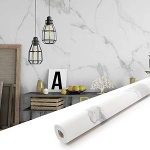 lot 121483 image: Marble Peel and Stick Waterproof Wall Paneling, 118 x 47 Carrara White Matte Finish Self-Adhesive Backsplash Tile Vinyl Wall Panel for Kitchen Bathroom Wall Decor, Covers 38.75 Sq. Ft.