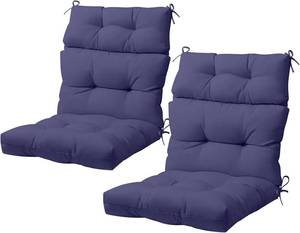 lot 221479 image: Retails for $127 COOS BAY Outdoor Chair Cushions High Back 46x22 Inch, Tufted Patio Seat Cushions with Ties, Water-Resistant Replacement Pads, 2 Pack, Navy Blue