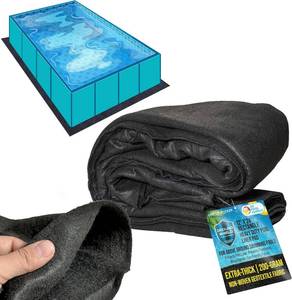 lot 221497 image: U.S. Pool Supply Ground Shield 12-Foot x 24-Foot Rectangle Heavy Duty Pool Liner Pad for Above Ground Swimming Pools - Protects Pool Liner, Prevents Punctures, Eco-Friendly Fabric - Extends Liner Life