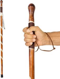 lot 221499 image: Vive Wooden Walking Stick - Willow Cane for Seniors Hiking & Balance - Heavy Duty Carved Twisted Wood Sticks for Men & Women - Stylish Support Pole for Outdoor Trekking & Weight Bearing