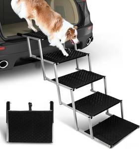 lot 221517 image: Dog Stairs for Cars,Folding Dog Steps for Large Dogs,Portable Pet Stairs for Cars,Trucks,SUV,Lightweight Pet Ramp with Non-Slip Surface Support Up to 200 lb,5 Steps