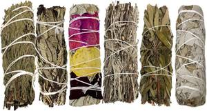 lot 321390 image: Smudge Kit with 6 Bundles - Smudging Kit Refill with Blue Sage Smudge Stick, Lavender Smudge Stick, Yerba Santa Smudge Stick, Cedar Smudge Stick, Flower Sage and White Sage Smudge Sticks for Cleansing