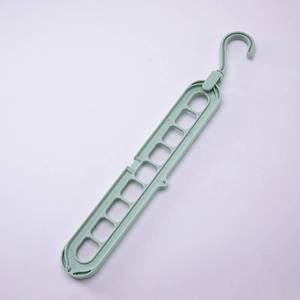 lot 321406 image: Space Saving Clothes Hanger 9 Hole Organizer Folding Pants Hanger Rotating Laundry Rack for Dorm Closet Home (Green)