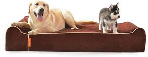 lot 321418 image: Retails for $140 Laifug Orthopedic Memory Foam Extra Large Dog Bed Pillow(50x36x10, Chocolate) Durable Water Proof Liner & Removable Washable Cover & Smart Design