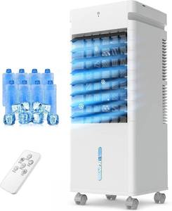 lot 321425 image: Retails for $130 Portable Air Conditioners, 3 Wind Modes, 12 Speeds, 70  Oscillation, XL Water Tank, Evaporative Air Cooler, Swamp Cooler Air Conditioner Portable, Personal Air Conditioner Air Cooler for Bedroom Room