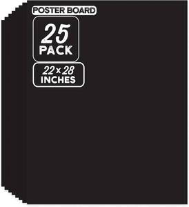 lot 321433 image: ArtSkills Large Black Poster Board, 18 x 36, Bulk Poster Boards for Classrooms, Sign Making & Science Fair Board Supplies, 25-Pack