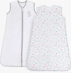 lot 421493 image: TILLYOU Sleep Sack - Cotton Wearable Blanket Baby 2-Pack Set, Fits Infant