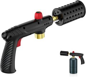 lot 421496 image: Powerful Propane Torch Gun, Adjustable Blow Torch for BBQ, Grill, Sous Vide, Campfire & Charcoal Lighting,Safety Lock&Wide Nozzle Design,Kitchen Cooking Culinary Torch Lighter,Black(Tank Not Included)