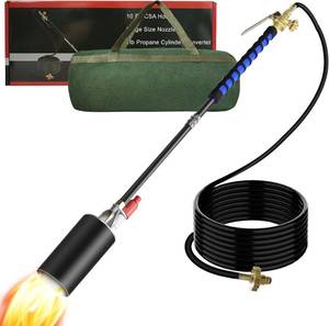 lot 421497 image: Propane Torch Weed Burner,Weed Torch for Outside with Self Ignition and Flame Control,High Output 2,400,000 BTU with 10FT Hose and Storage Bag,Flame Thrower for Weeding,Garden,Snow Melting(Black)