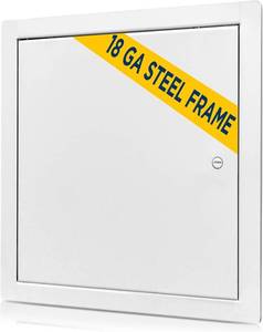 lot 421508 image: BOZZON Access Panel for Drywall 24 x 24 inch   Metal Door with Screwdriver Latch, 18 GA Steel Frame, Wall Hole Cover, Plumbing Access Door, White