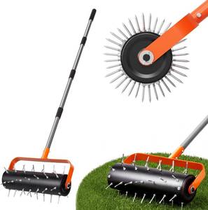 lot 421512 image: Walensee Rolling Lawn Aerator, Heavy Duty Manual Aerator Tool with 42 Spikes, Lawn Spike Aerator Roller with 71 Adjustable Handle, Soil Penetrator Push Lawn Aeration for Garden Yard Patio