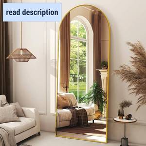 lot 221503 image: XRAMFY 56 x21 Arched Full Length Mirror Floor Mirrors with Aluminum Alloy Frame Free-Standing Wall Mounted Floor Mirrors or Large Dressing Mirror, Gold Mirror Full Length