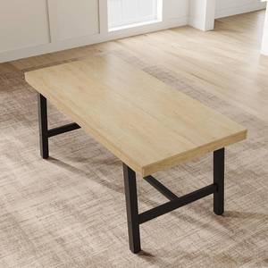 lot 101562 image: Retails for $170 Garvee 63 in Dining Table for 4-6 People, Industrial Rustic Wood Rectangular Kitchen Table with Heavy-Duty Metal Legs for Kitchen, Dining Room & Living Room, Easy Assembly, Burlywood