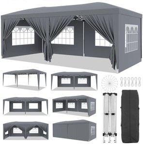 lot 211451 image: Retails for $230 Garvee 10x20 Outdoor Pop-Up Canopy Tent Waterproof, UV Protection, Adjustable Height