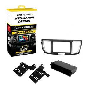 lot 24391 image: Scosche HA1717B Compatible with 2013-17 Honda Accord ISO Double DIN & DINPocket Dash Kit Black - Retail $60