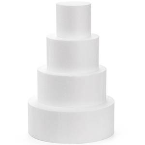lot 24397 image: Hedume Set of 4 Round Foam Cake Dummies, 4 Tiers of 4 6 8 10 White Dummy Cake Rounds, Cake Dummy Tier Set for Decorating, Crafts, Baking Displays, Wedding Cake Design, Birthday Cakes, Parties - Retail $24