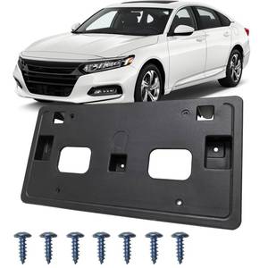 lot 24398 image: GZVKE Front License Plate Frame Tag Holder Mounting Bracket Fits for Honda Accord 4Dr 2018 2019 2020 Textured Black Replace 71145-TVA-A01 HO1068127 - Retail $20