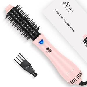 lot 24420 image: Hair Dryer Brush Blow Dryer Brush in one, Aima Beauty 1.25 Round Brush Blow Dryer Ionic Hot Air Brush Styler Volumizer with Ceramic Coating & Tufted Bristles for Smooth and Shiny Blowout, Pink - Retail $42