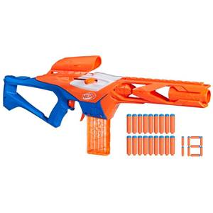 lot 24423 image: Nerf N Series Pinpoint Dart Blaster, 18 N1 Darts Compatible Only N Series Blasters, 10-Dart Clip, Blaster Gifts for Kids - Retail $20