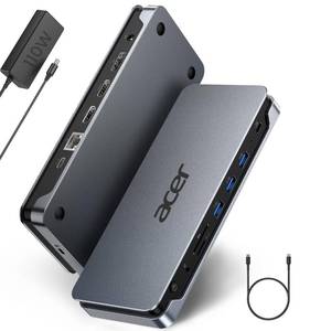 lot 24449 image: Acer Premium 13-in-1 Docking Station with 110W PD & Triple Monitor Support  Dual 4K HDMI and DP,5Gbps USB AC,Gigabit Ethernet,Security Lock  Laptop Docking Station for WindowsDellHPLenovoAsus - Retail $100