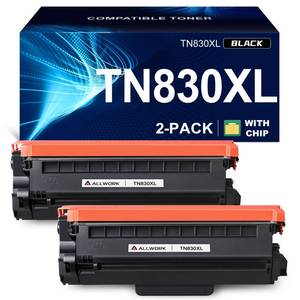 lot 24467 image: TN830XL Toner Cartridge Compatible Replacement for Brother DCP L2640DW L2647DW HL L2420DW L2460DW L2460DWXL L2465DW L2480DW L2865DW MFC L2820DW L2900DWXL L2980DW (2 Black) - Retail $40