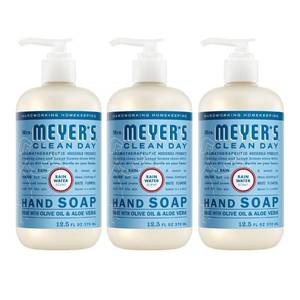 lot 24470 image: MRS. MEYERS CLEAN DAY Hand Soap, Rain Water Scent, 12.5 Fl Oz Bottle - 3 Pack - Retail $15