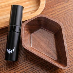 lot 24495 image: KNODOS Walnut Coffee Bean Dosing Cup and RDT Spray Bottle, Wooden Espresso Dosing Vessel for Single Dose Measuring, Coffee Bean Spritzer, 30g Capacity, Barista Accessories - Retail $28