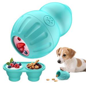 lot 24498 image: VIWIK Interactive Dog Toys to Keep Them Busy, Frozen Treat Dispensing Dog Puzzle Toy for Small Medium Breeds, Cognitive Dog Enrichment Toys, Freezable Fillable Rubber, Easy to Clean Blue - Retail $10