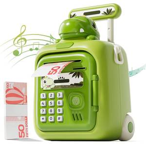 lot 24501 image: Dinosaur Piggy Bank for Kids with Password & Fingerprint Unlock Automatic Money ATM Bank with Voice Prompts, Music, Teaching Mode & Large Capacity,Dinosaur Toys for Kids Boys Girls 3 4 5 6 7 8