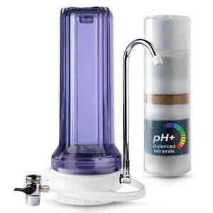 lot 24503 image: iSpring CT10-CL 7-Stage Countertop Water Filter System, pH-Balanced, Reduces Heavy Metals, VOCs, Chloramines, Lead, Bad Odor, and Chlorine, Up to 12 Months, 2.5 x 10, Clear (Filter Included) - Retail $68