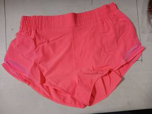 lot 30522 image: Womens Coral Pink Athletic Running Shorts Size L - Retail $15