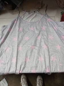 lot 30528 image: APRRAIN Womens Gray Cold Shoulder Top with Pink Stars Size XXL - Retail $15