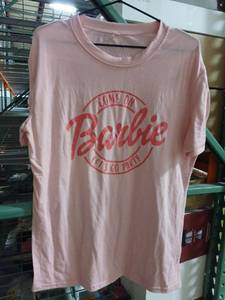 lot 30574 image: Come On Barbie Lets Go Party Pink T-Shirt Size L - Retail $15