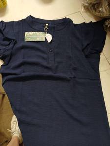 lot 30581 image: Navy Blue Linen Button-Up Tunic  Size S - Retail $25