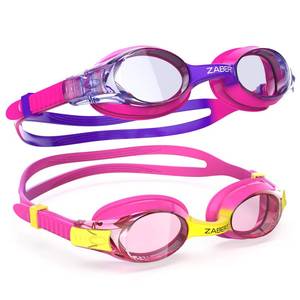 lot 30584 image: ZABERT 2 Pack Girls Swim Goggles, Swimming Goggles for Girl Kids Toddler Youth Junior Children Child Age 3 4 5 6 7 8 9 10 11 12 Years Anti Fog Pink Yellow Purple Clear - Retail $13