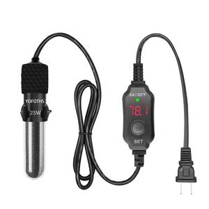lot 30878 image: YOFOTHS Adjustable Mini Aquarium Heater3-5 Gallons Submersible Small Fish Tank Heater 25W Digital Display Thermostat External Temperature Controller (25W) - Retail $16