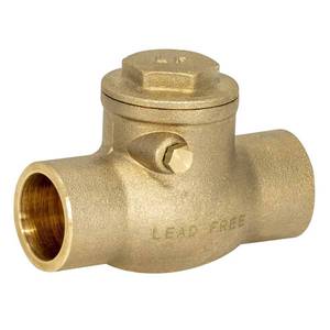 lot 30893 image: Eastman Brass Swing Check Valve, 34 Inch Copper Sweat, Brass Plumbing Fitting, 20443LF - Retail $13